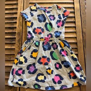 Colorful Leopard Cheetah Rainbow Animal Print Patterned Kids Casual Dress XS